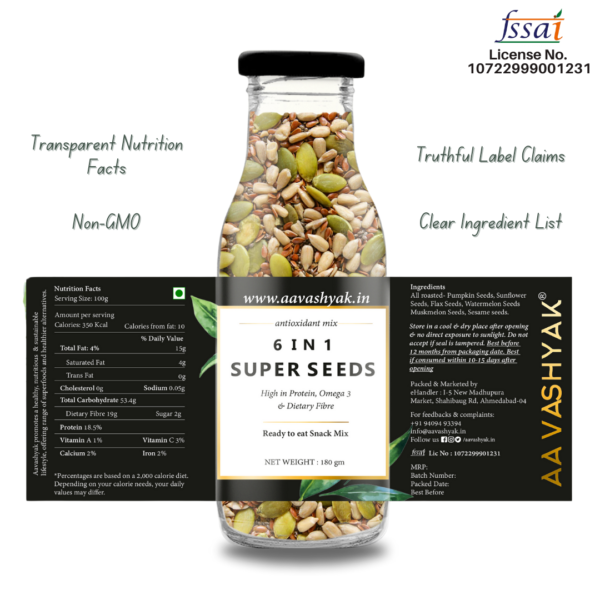 6 in 1 Superfood | Superseeds | Trail Mix - 200gm - Image 3
